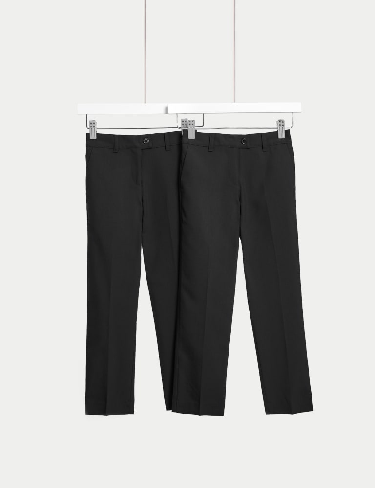 Boys' Slim Leg Plus Waist School Trousers (2-18 Yrs)