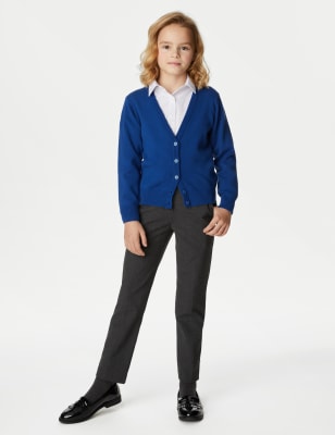 2pk Girls' Slim Leg Plus Waist School Trousers (2-18 Yrs) Image 2 of 4