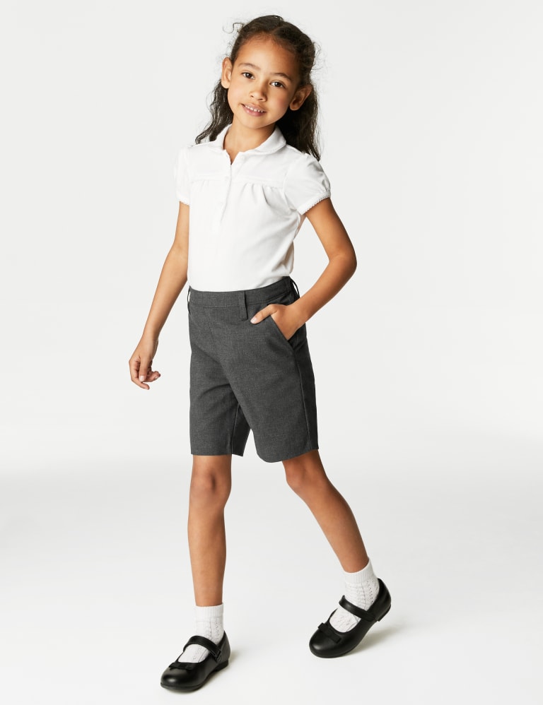 2pk Girls Slim Leg School Shorts 2 16 Yrs M S Collection M S
