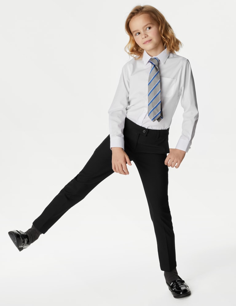 2pk Girls Slim Leg School Trousers 2 18 Yrs M S Collection M S