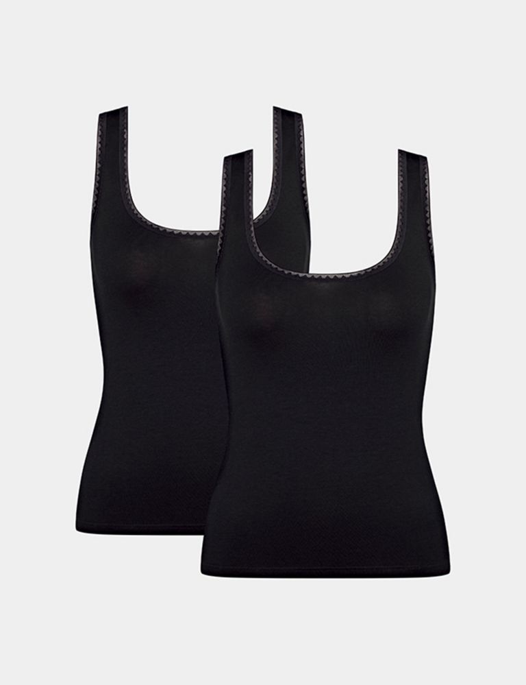 Sloggi WOW Comfort cami top with built in support in black