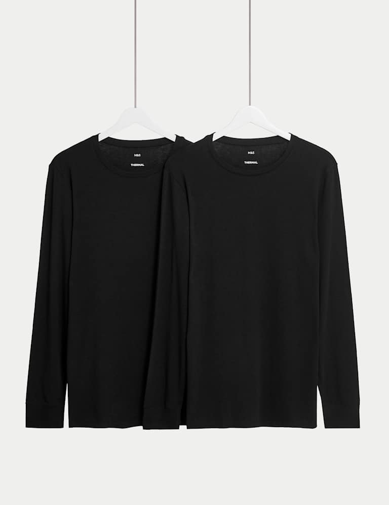 2pk Pointelle Thermal Long Sleeve Tops, M&S Collection