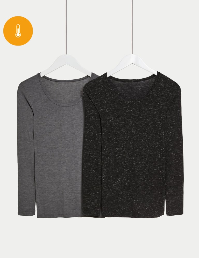 2pk Heatgen Light Thermal Sparkle Tops M S Collection M S