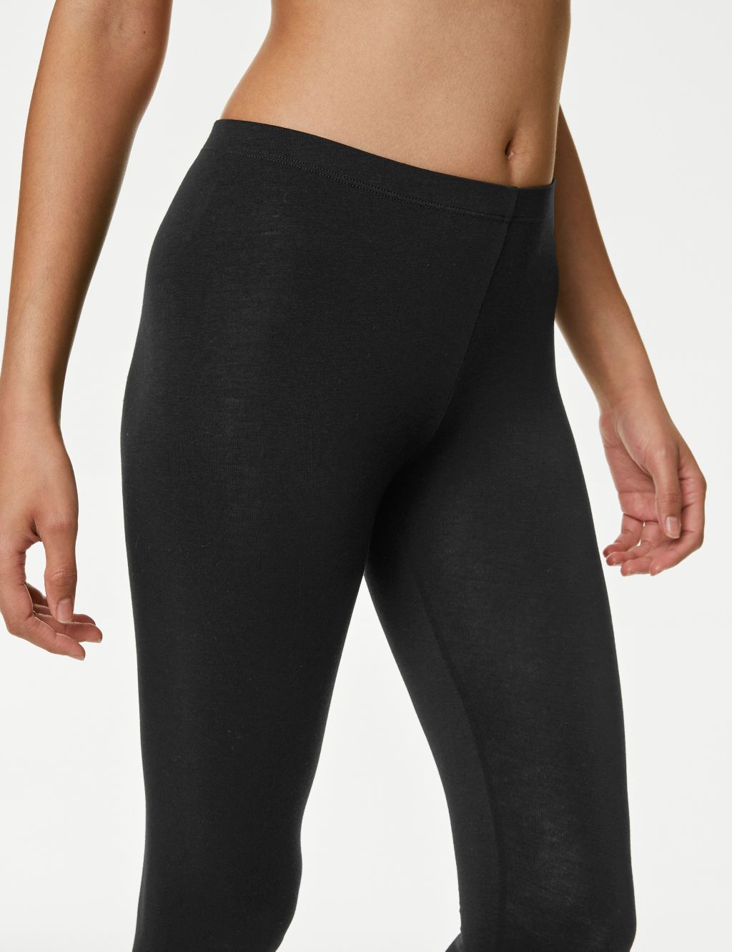 M&S Collection Leggings, 2 Pack, Black