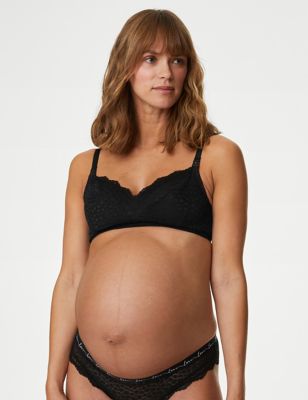 2 Pack Women's Ultra-thin Lace Nursing Bra Wirefree Gathering Pregnancy Bra  Anti-sagging Postpartum Breastfeeding Bralettes