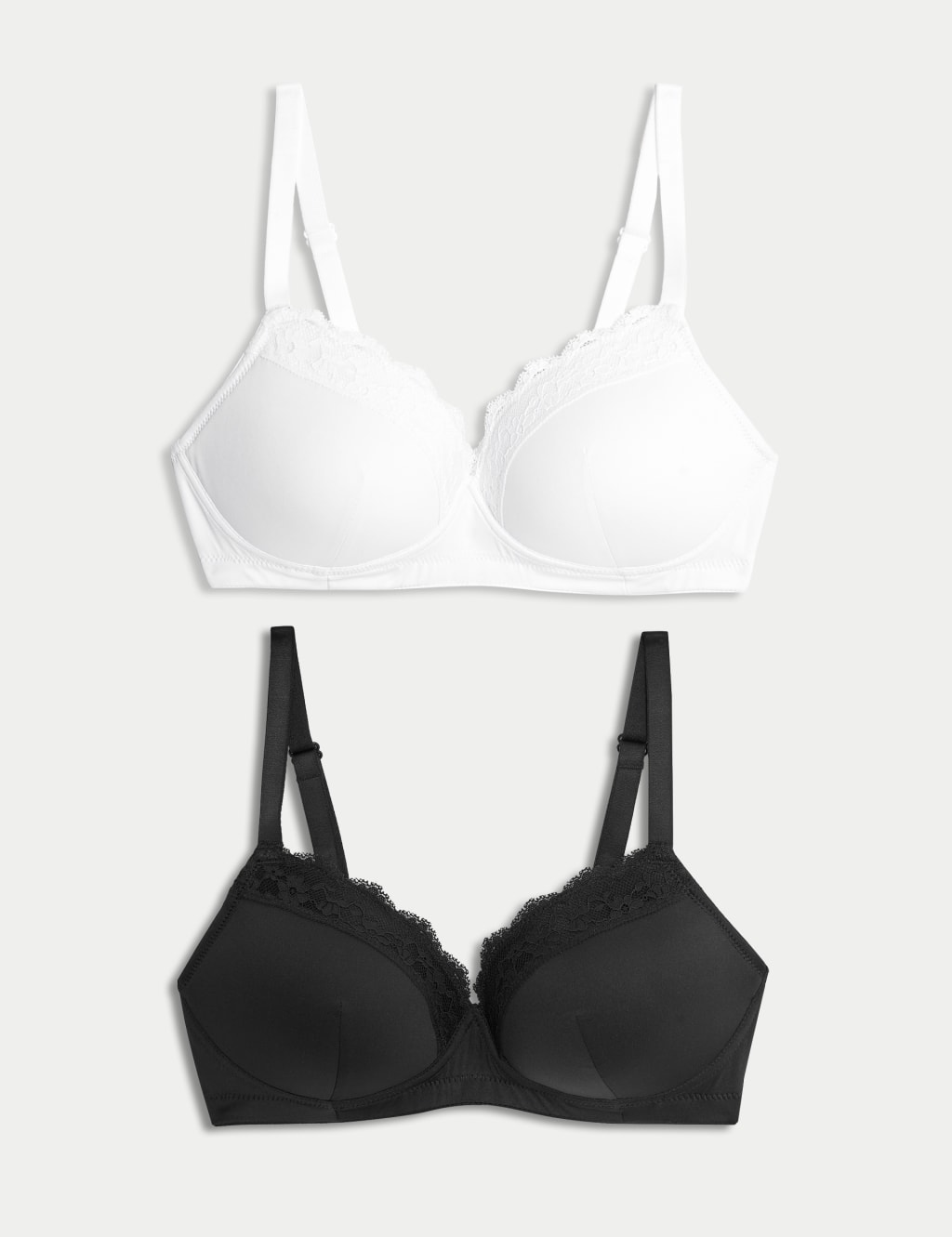 2pk Lace Trim Post Surgery Bras A E M S Collection M S