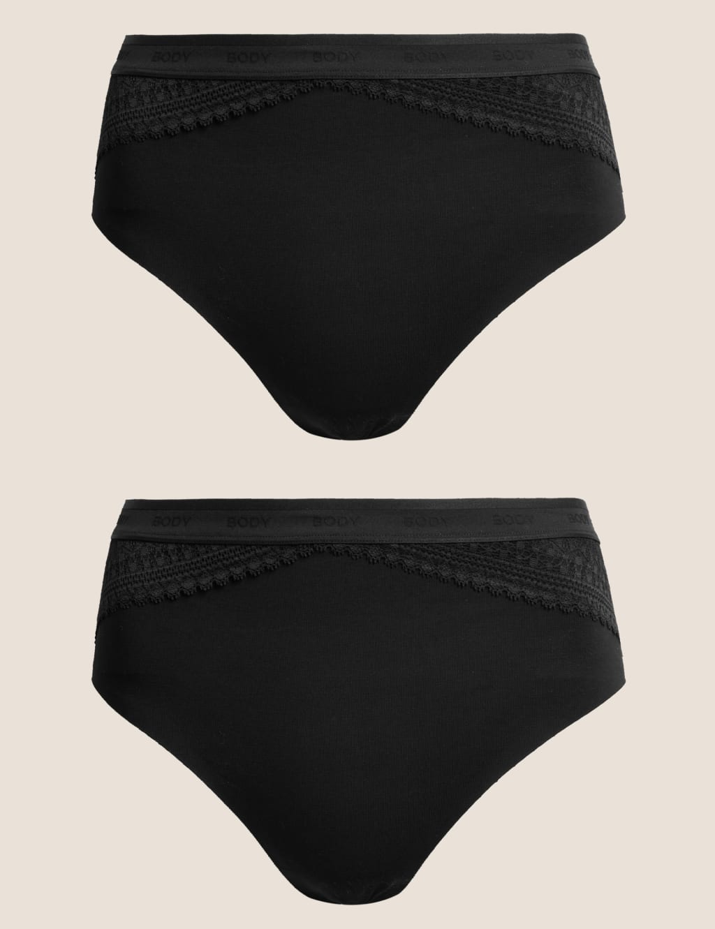 2pk Light Control Cotton Rich Brazilian Knickers Body M S