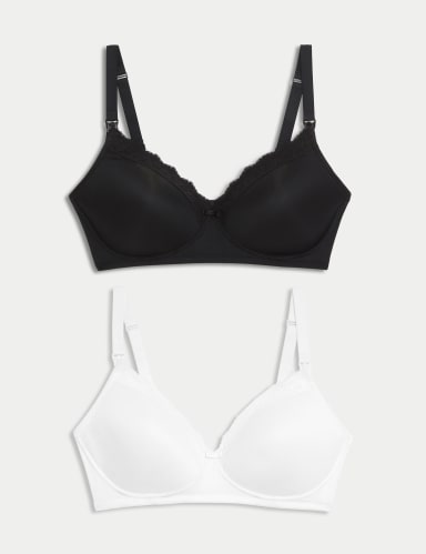 2pk Maternity Lace Trim Nursing Bras B-G 1 of 10