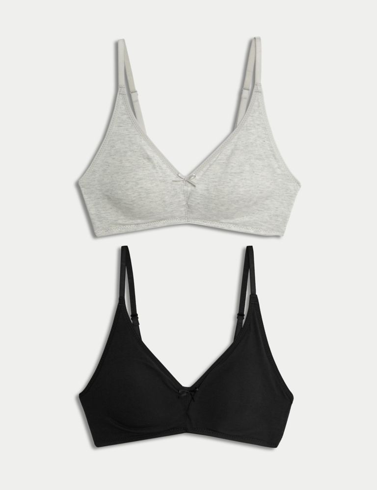 Buy French Connection Womens Two Pack Bralettes Black/Grey