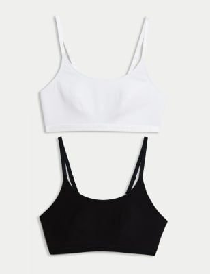 2pk Non Wired Crop Top First Bras, M&S Collection