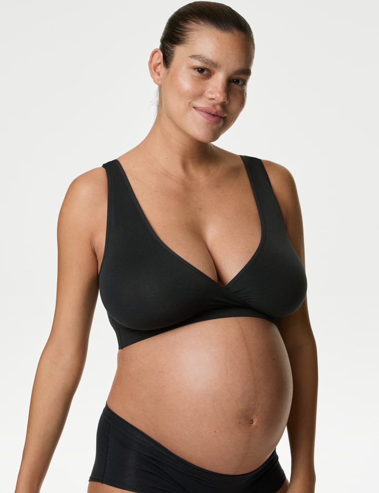 Triumph Gorgeous Mama Lace Wire-free Maternity & Nursing Bra - Black -  Curvy Bras