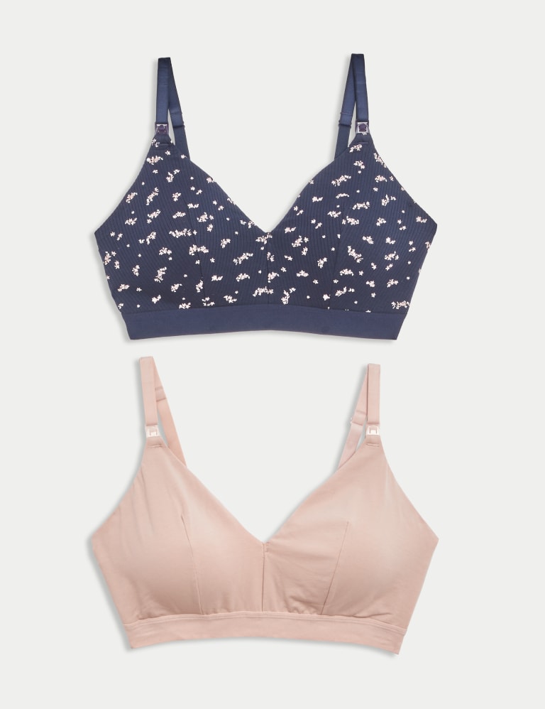 H&M+ 2-pack non-wired bras - Grey/White - Ladies