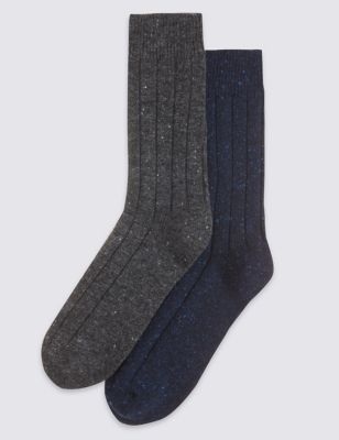 2pk Pair Thermal Rib Socks with Wool Image 1 of 2
