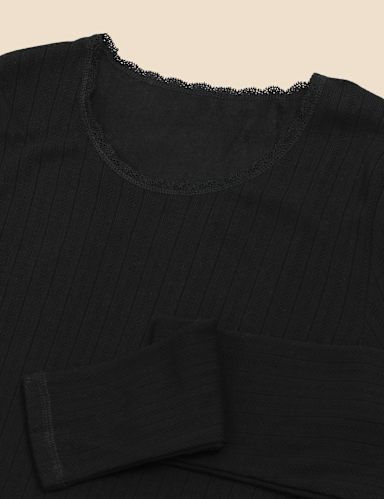 2pk Pointelle Thermal Long Sleeve Tops 2 of 3