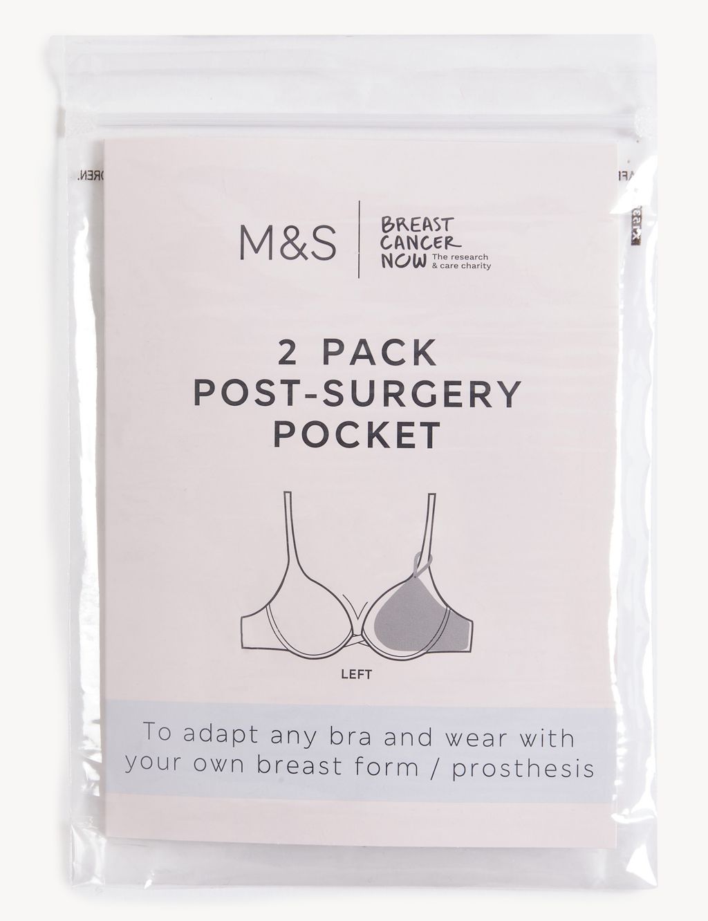 M&S Size 30E 2 Pack Post Surgery Non Wired Bras Nude White Prosthesis Pocket