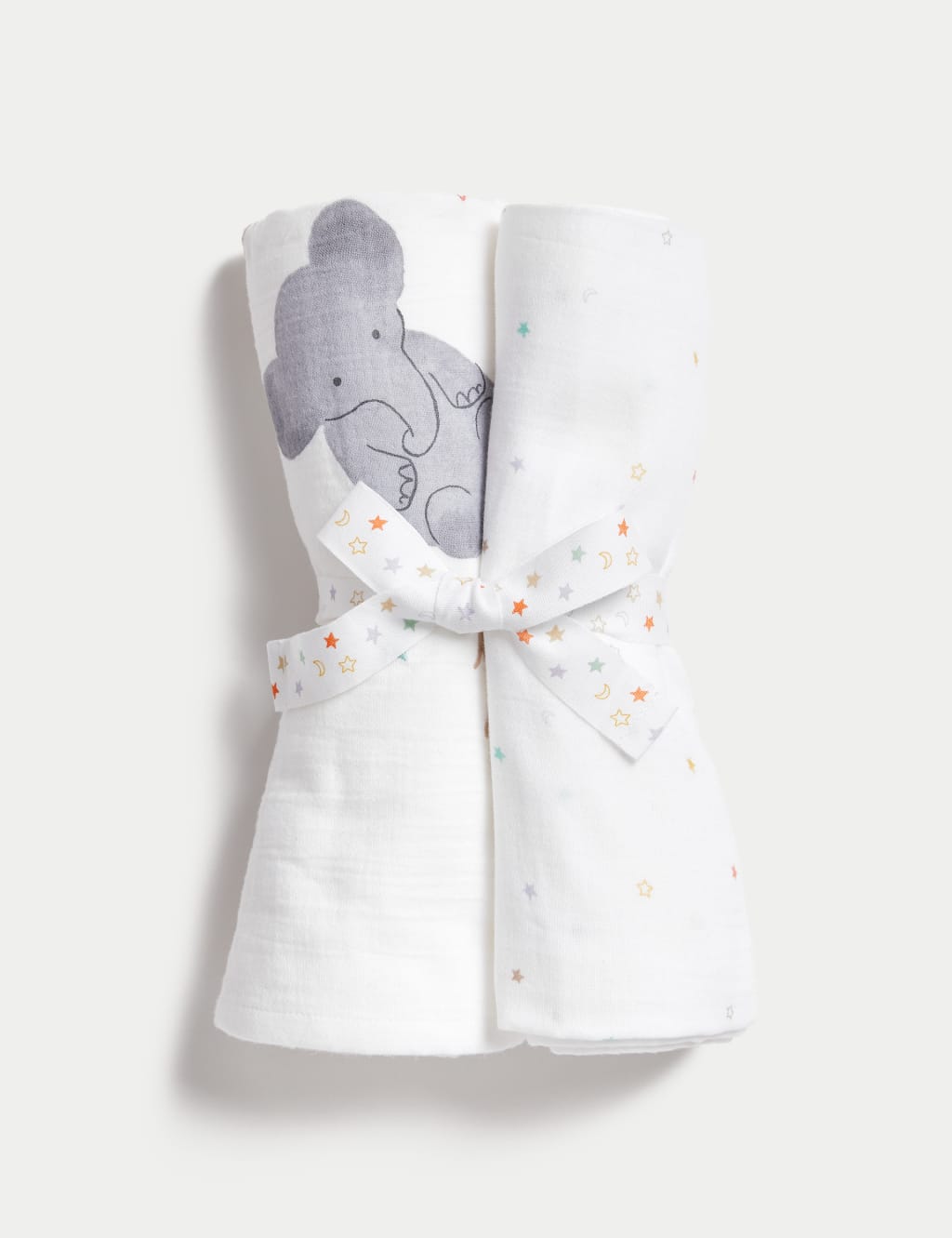 2pk Pure Cotton Born In 2024 Large Muslin Squares M S Collection