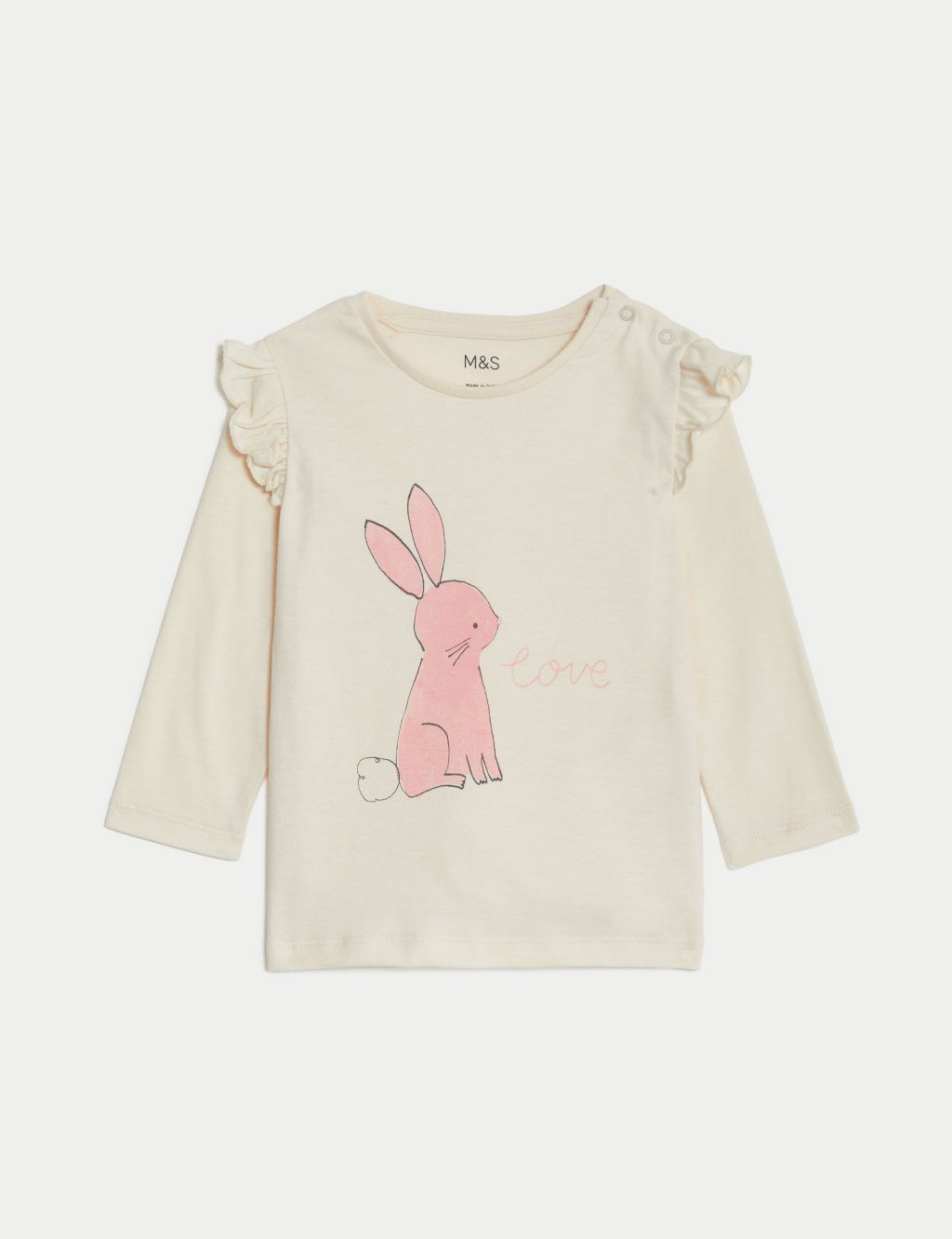 2pk Pure Cotton Bunny & Plain Tops (0-3 Yrs) | M&S Collection | M&S