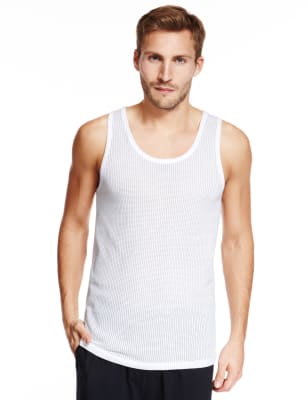 M&s mens white on sale vests