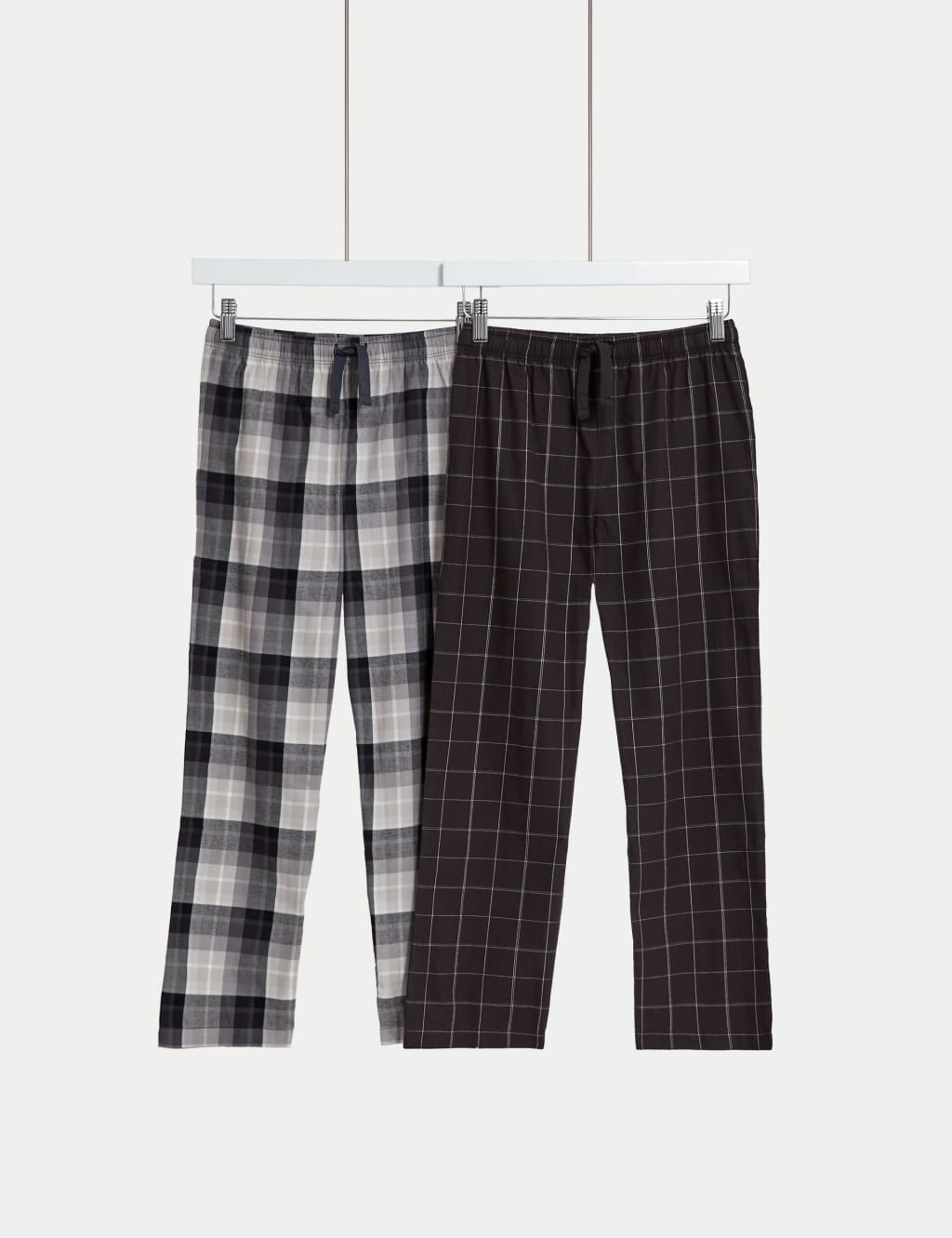 2pk Pure Cotton Checked Pyjama Bottoms (6-16 Yrs)