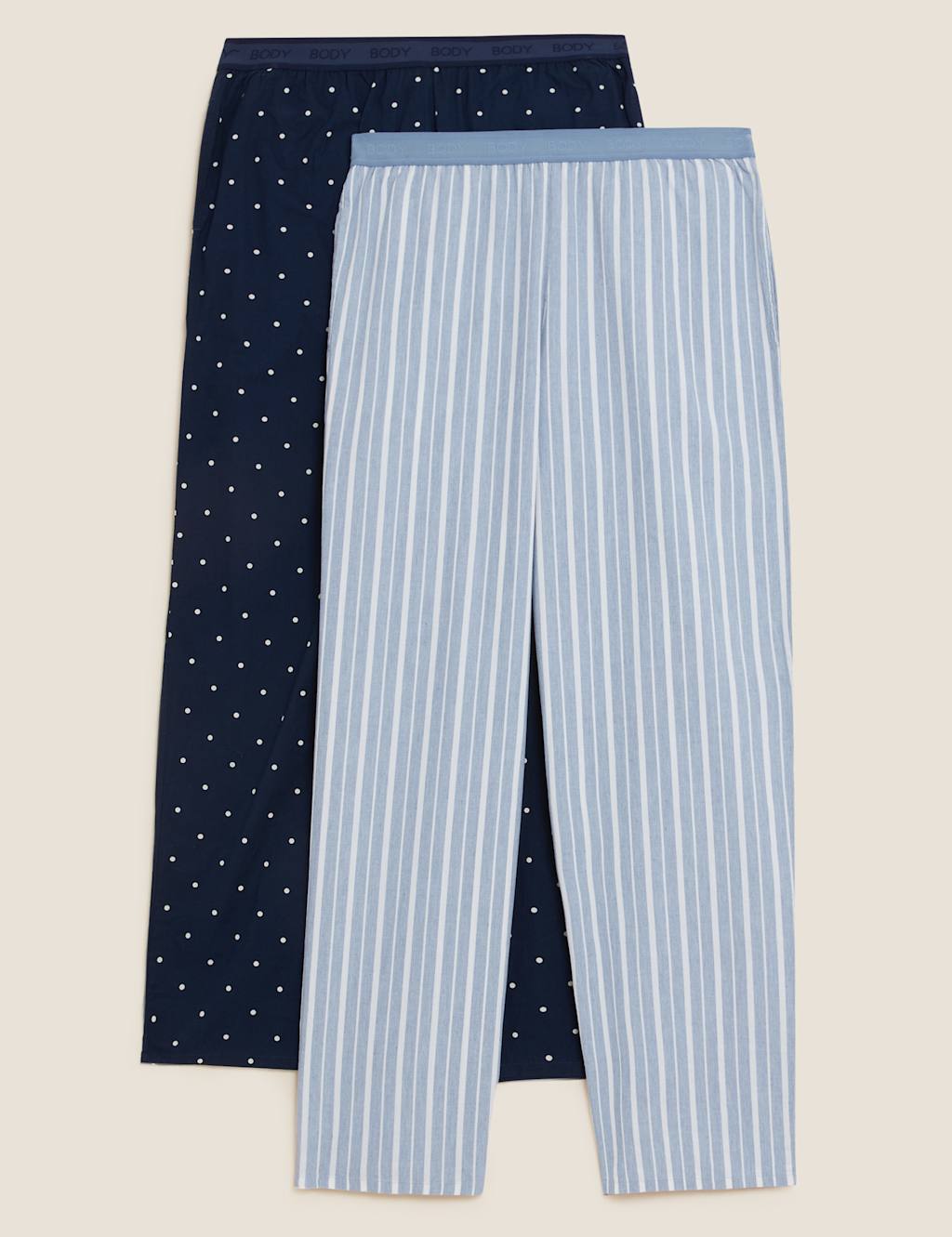2pk Pure Cotton Cool Comfort™ Pyjama Bottoms 1 of 6