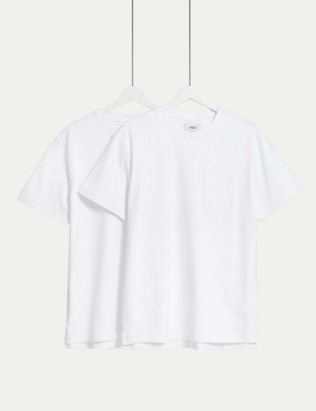 2pk Pure Cotton Crew Neck T-Shirts 3 of 5