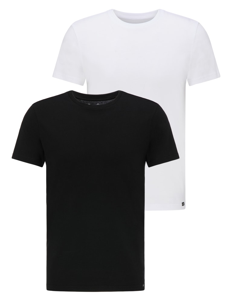 2pk Pure Cotton Crew Neck T-Shirts 1 of 5