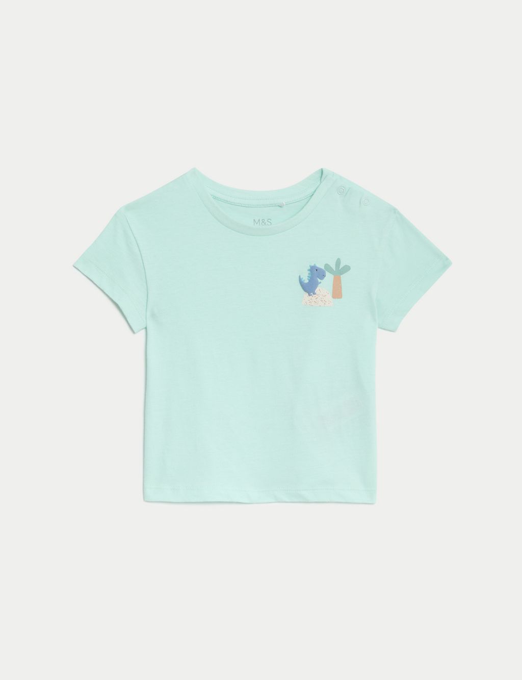 2pk Pure Cotton Dinosaur T-Shirts (0-3 Yrs) 1 of 4