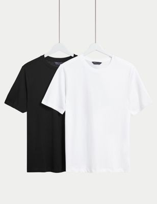 Buy 2pk Pure Cotton Everyday Fit T-Shirts | M&S Collection | M&S
