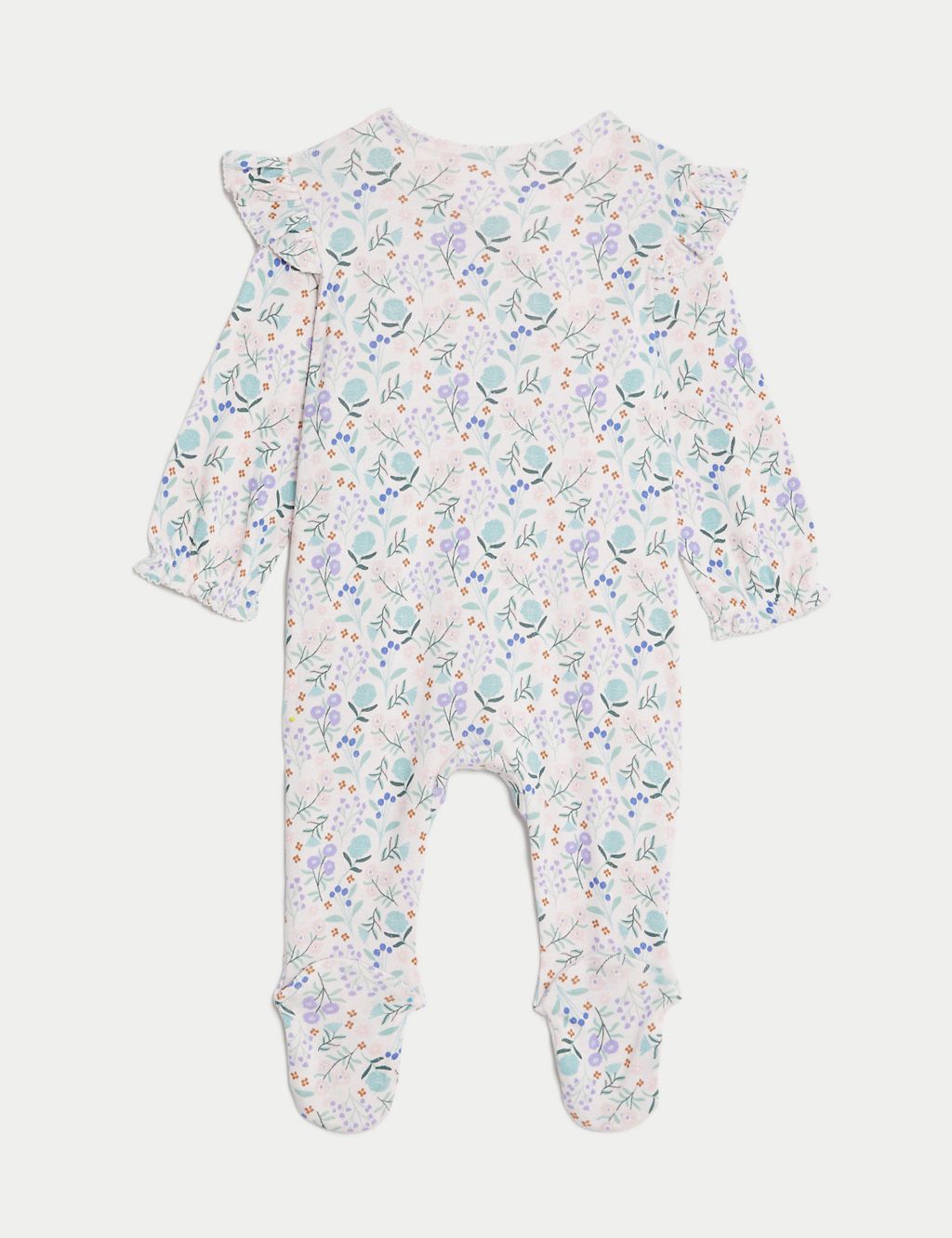 2pk Pure Cotton Floral Sleepsuits (0-3 Yrs) 2 of 4