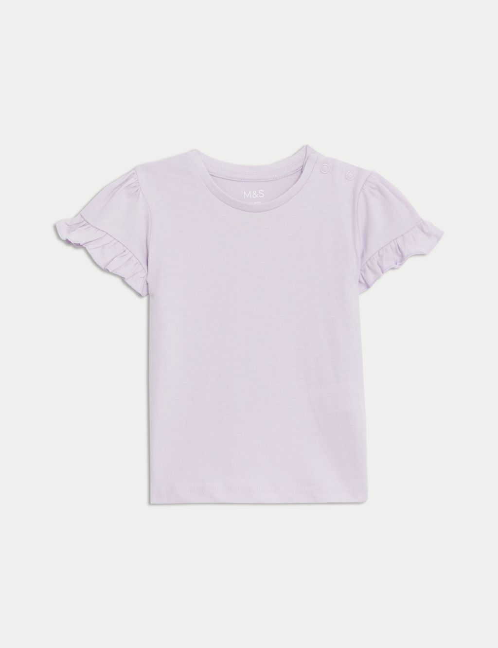 2pk Pure Cotton Frill T-Shirts (0-3 Yrs) 1 of 4