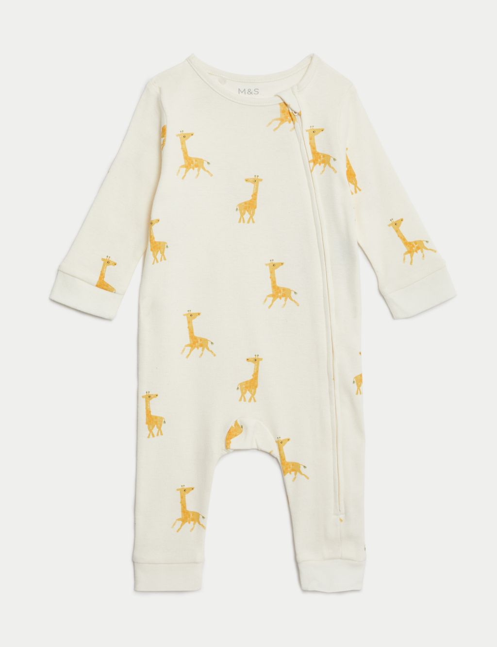 2pk Pure Cotton Giraffe Sleepsuits (0-3 Yrs) 1 of 4