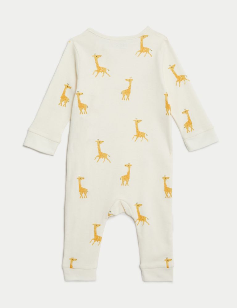 2pk Pure Cotton Giraffe Sleepsuits (0-3 Yrs) 3 of 4