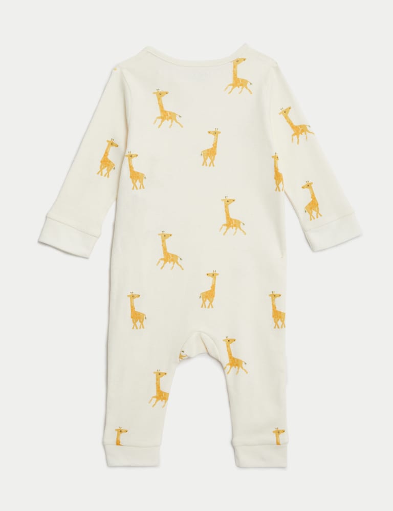 2pk Pure Cotton Giraffe Sleepsuits 0 3 Yrs M S Collection M S