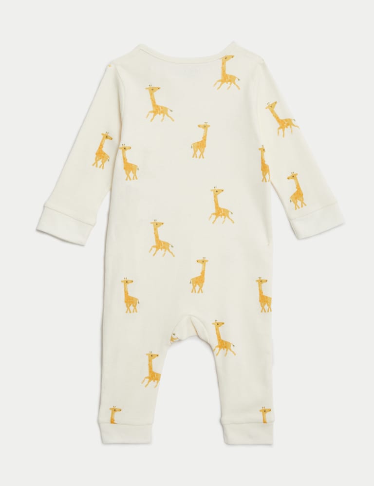 2pk Pure Cotton Giraffe Sleepsuits (0-3 Yrs) 3 of 4