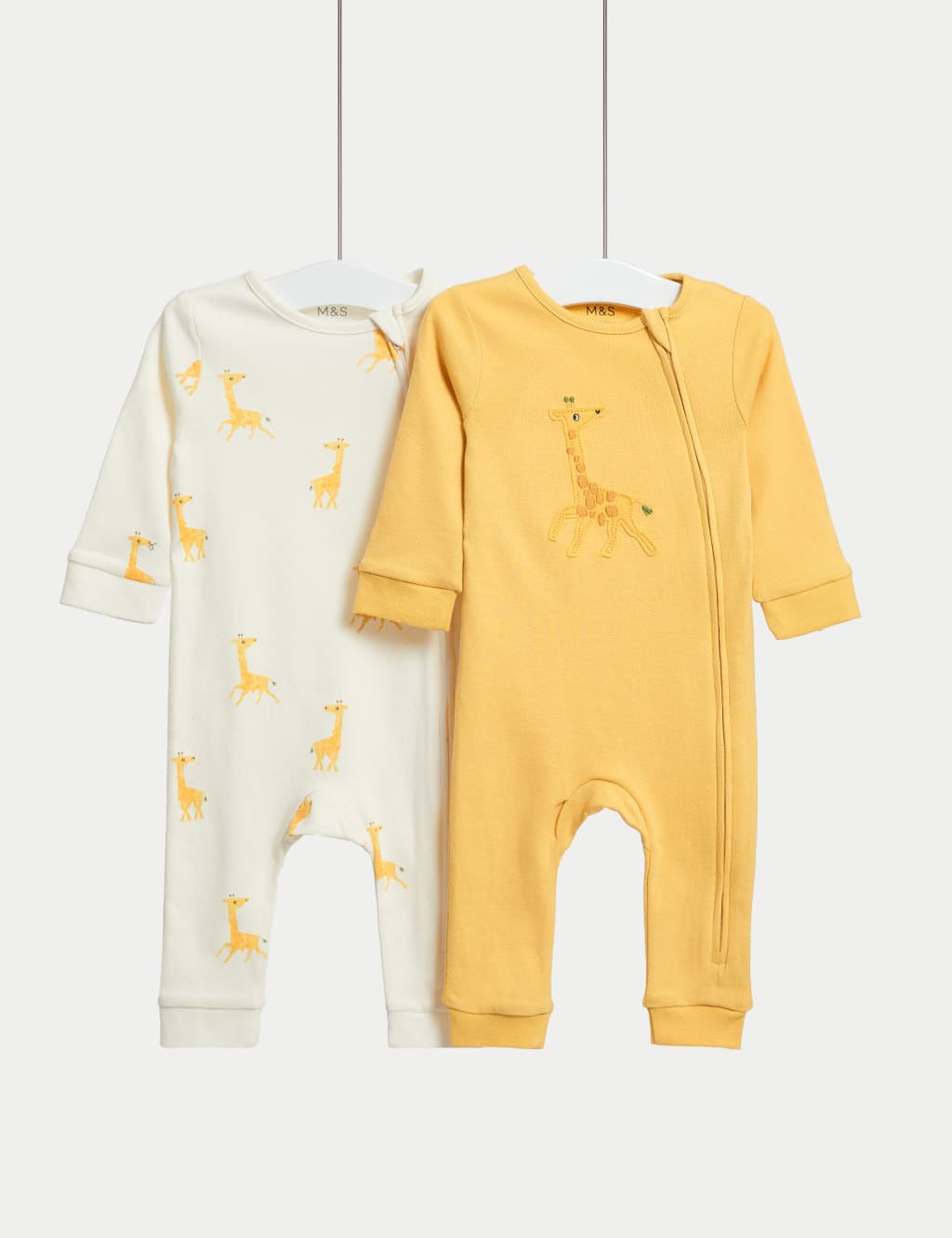 2pk Pure Cotton Giraffe Sleepsuits (0-3 Yrs) 3 of 4