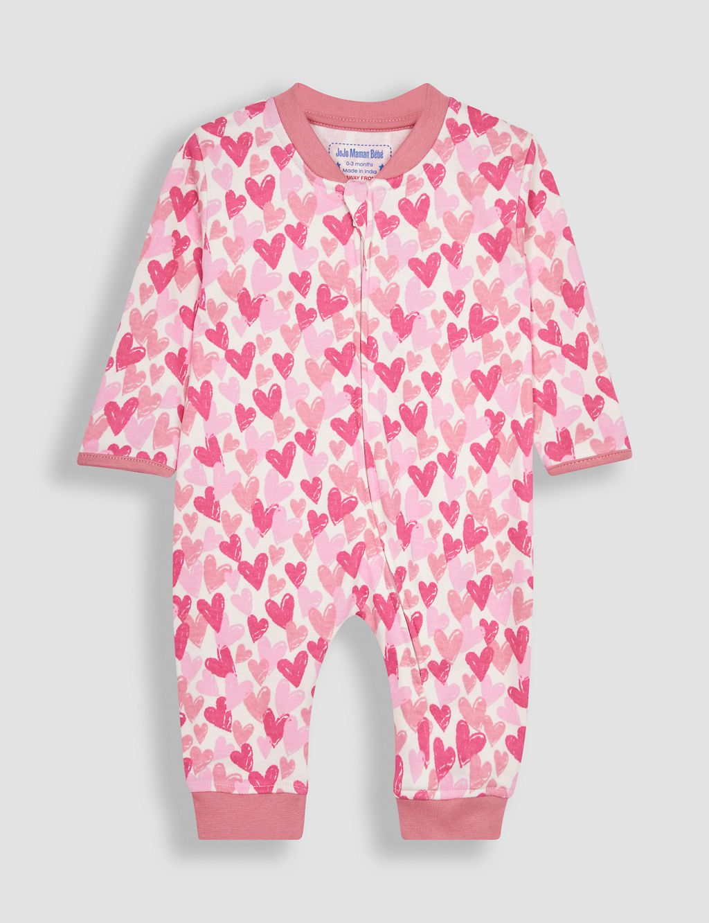 2pk Pure Cotton Heart Sleepsuits (7lbs-12 Mths) 4 of 4