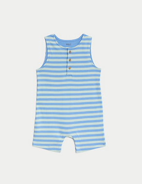 2pk Pure Cotton Jersey Rompers (0-3 Yrs) Image 2 of 4