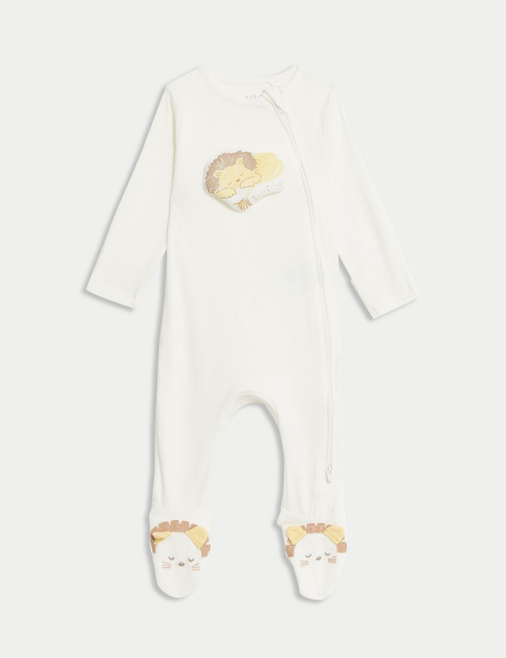 2pk Pure Cotton Lion Sleepsuits (0-3 Yrs) 1 of 4