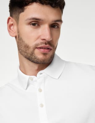 Mens white outlet long sleeve polo