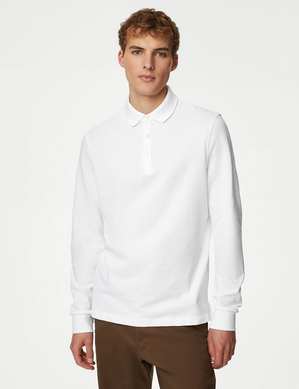 2pk Pure Cotton Long Sleeve Polo Shirts 2 of 5