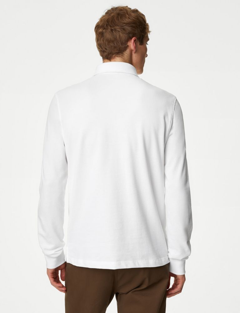 2pk Pure Cotton Long Sleeve Polo Shirts 5 of 5