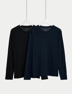 2pk Pure Cotton Long Sleeve T-Shirts | M&S Collection | M&S