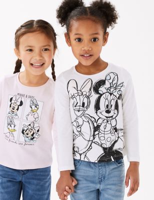 2pk Pure Cotton Minnie Mouse Tops 2 7 Yrs M S Collection M S