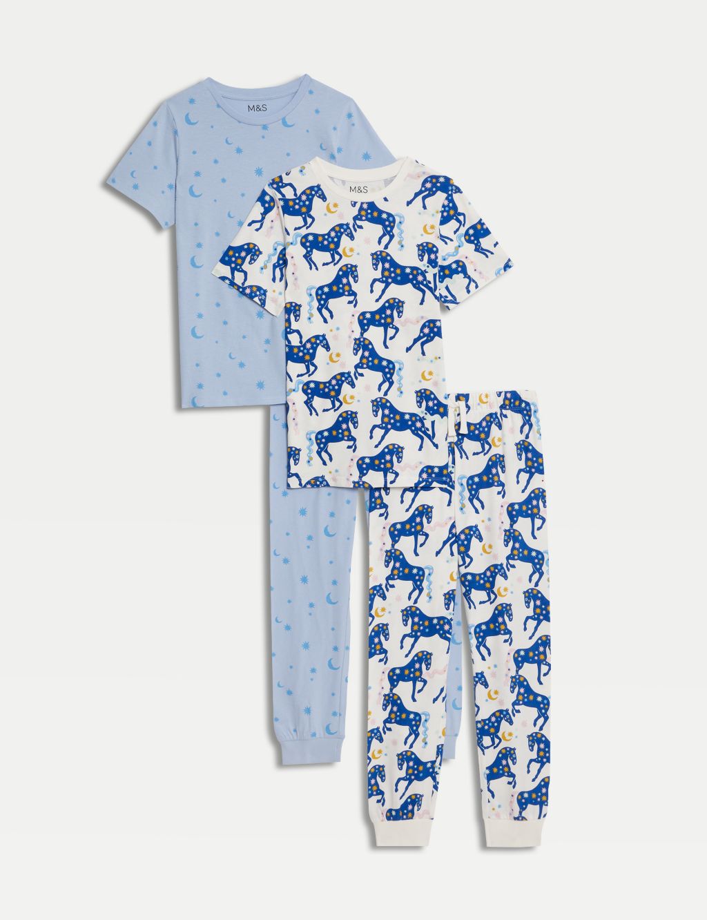2pk Pure Cotton Print Pyjama Sets (6-16 Yrs) 1 of 1