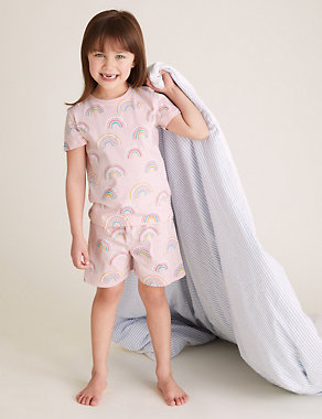 2pk Pure Cotton Print Short Pyjama Sets (1-7 Yrs) Image 2 of 5