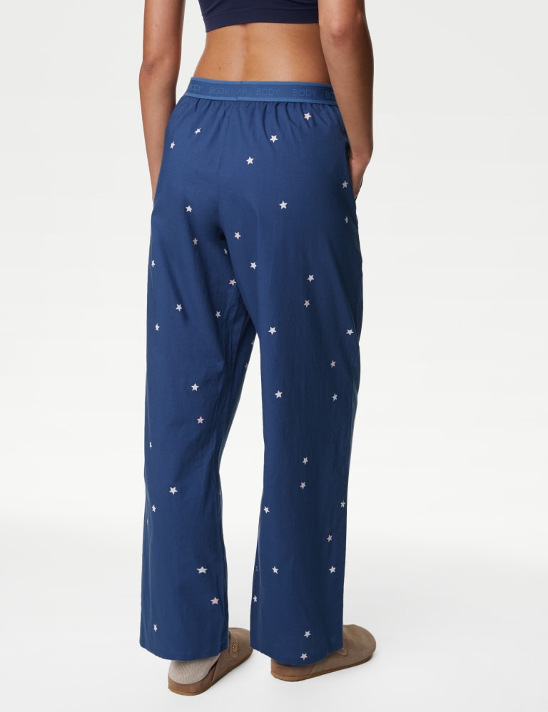 Longer Length Pure Cotton Pyjama Bottoms, M&S Collection