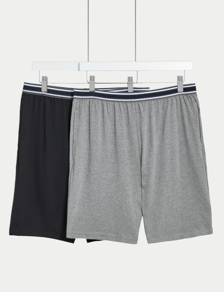 2pk Pure Cotton Pyjama Shorts, M&S Collection