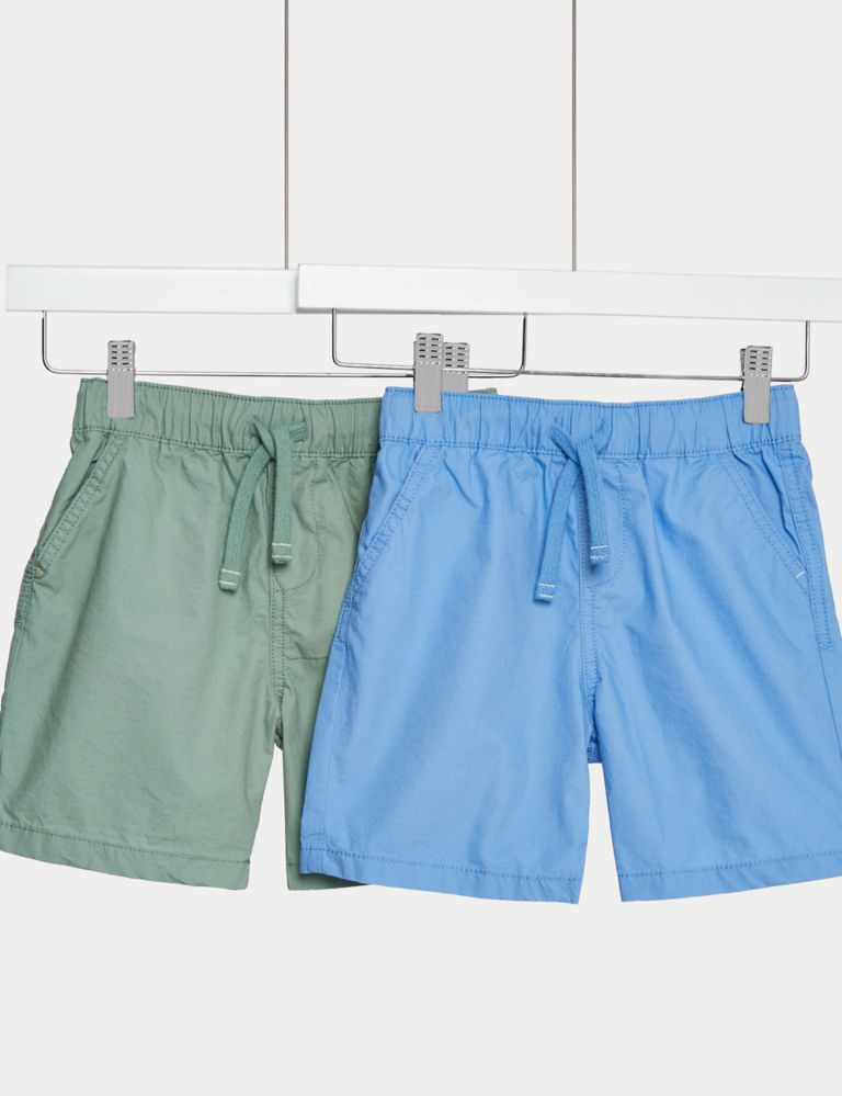 2pk Pure Cotton Ripstop Shorts (2-8 Yrs) 1 of 1