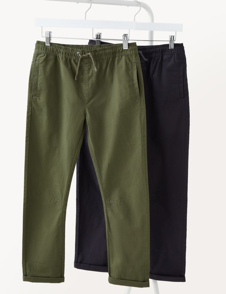 2pk Pure Cotton Ripstop Trousers (6-16 Yrs) 2 of 4