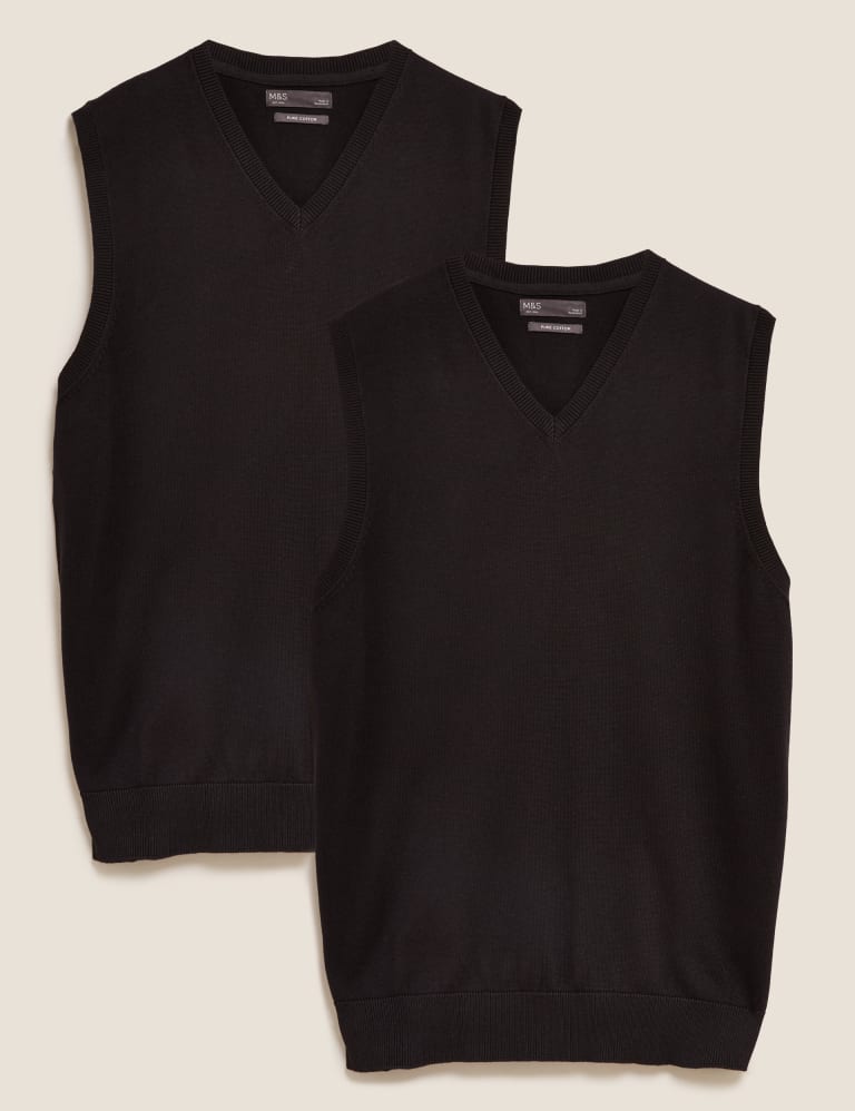 2pk Pure Cotton Sleeveless Jumper